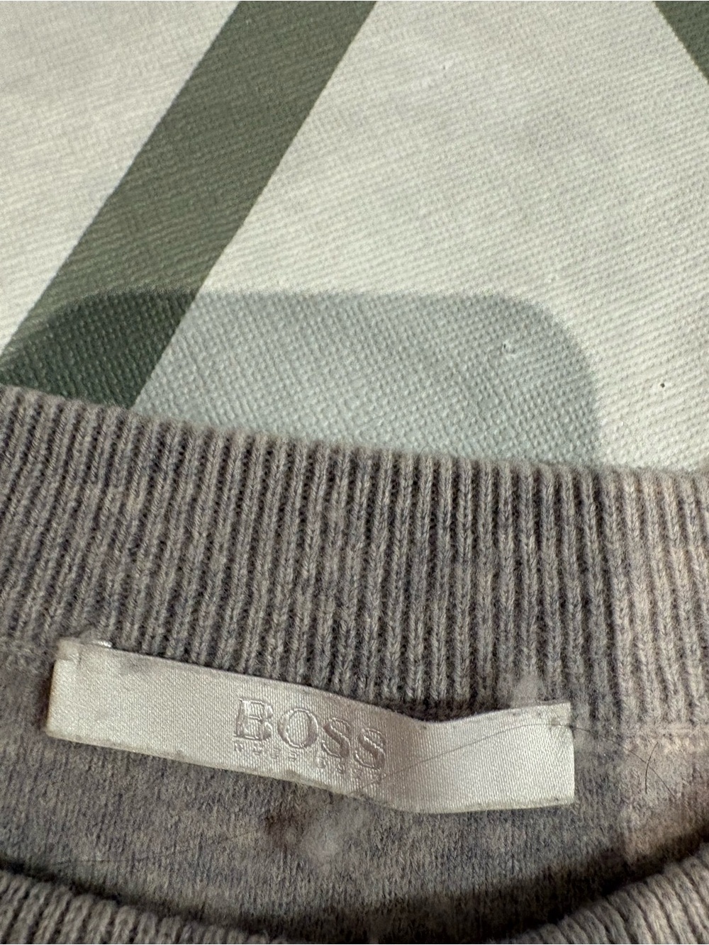 Boss Gray Ribbed Neck Pullover - Picture 3 of 4